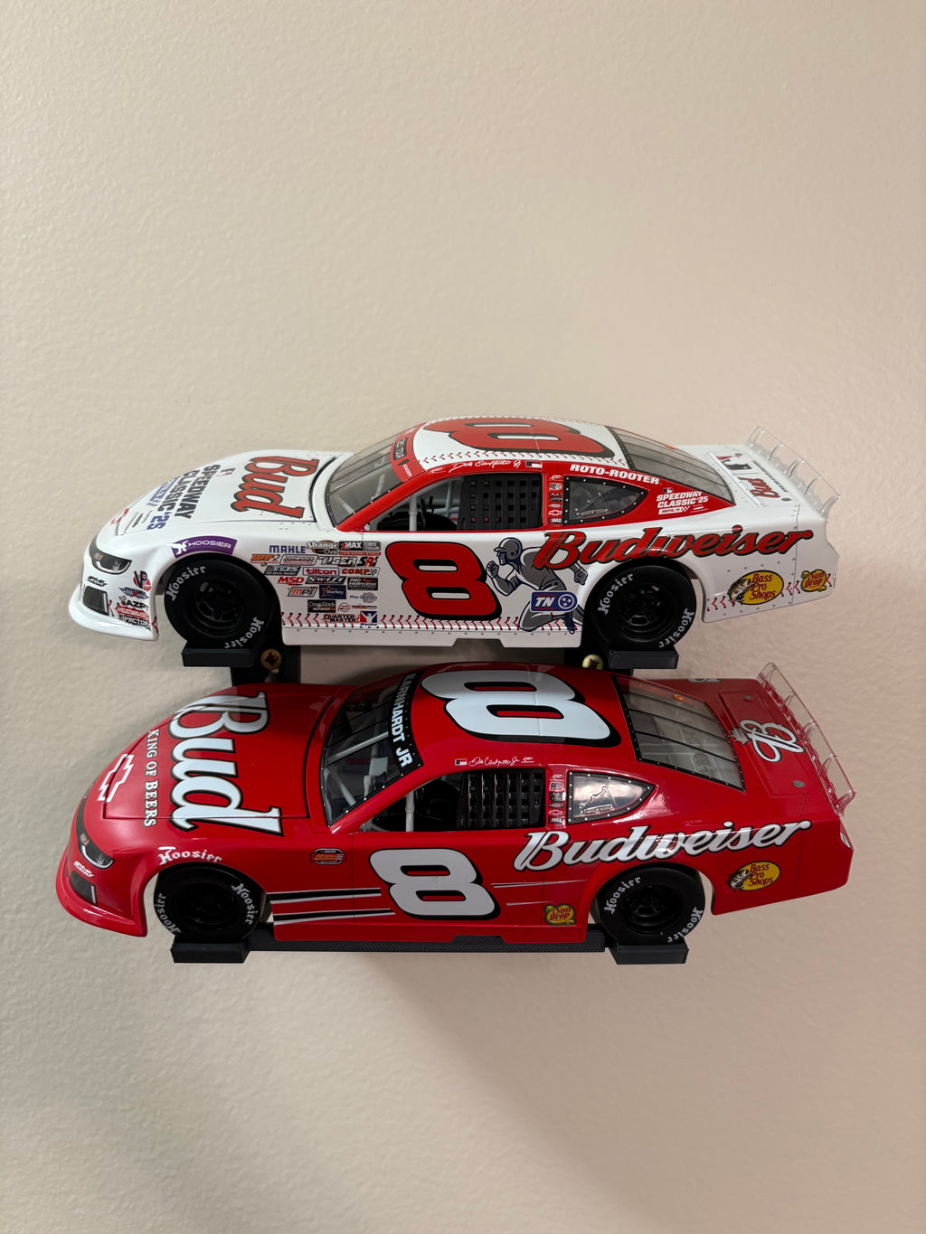 Wall Mounted Side Facing 1/24 NASCAR Diecast Stand/Display