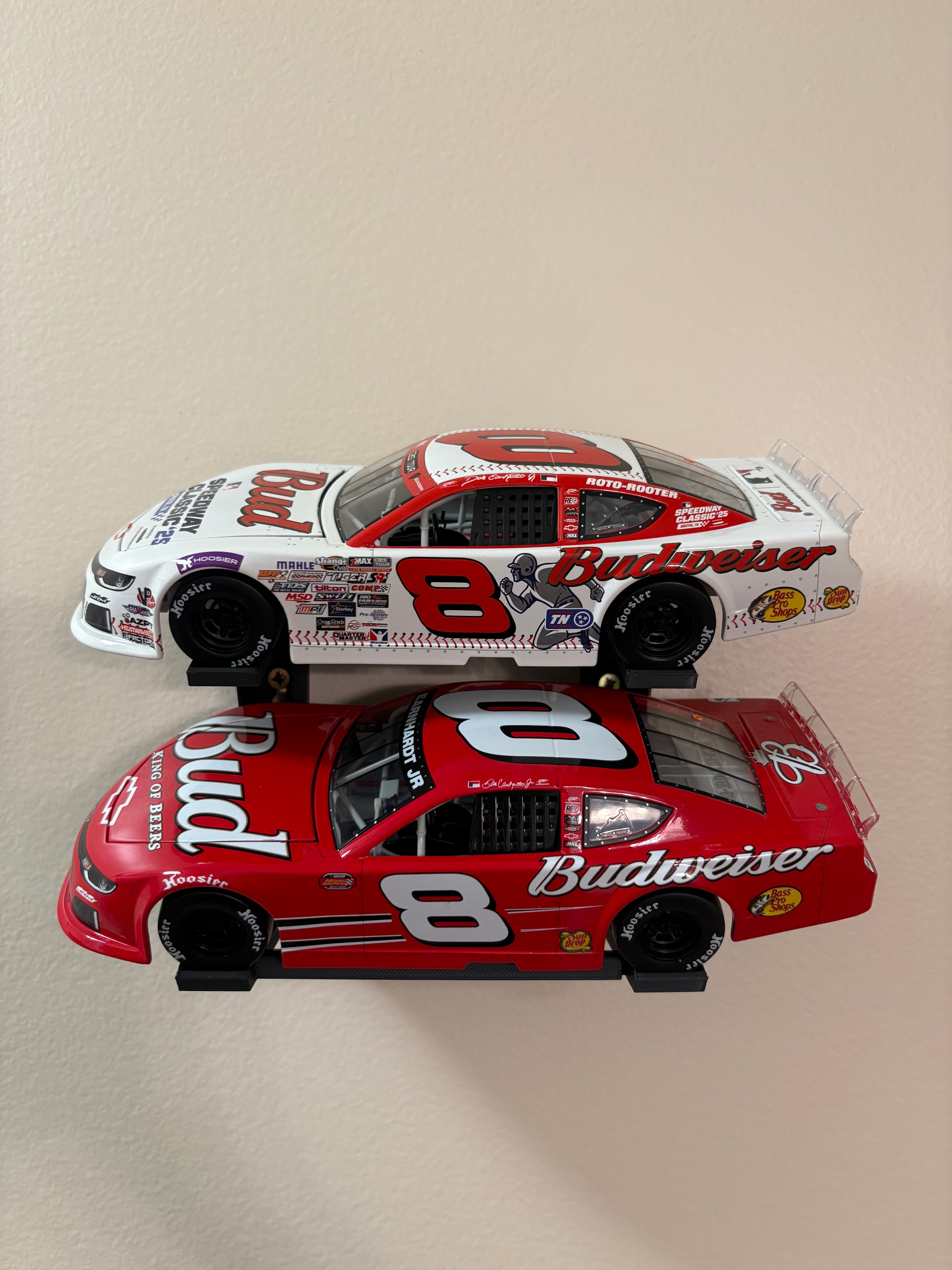 Wall Mounted Side Facing 1/24 NASCAR Diecast Stand/Display