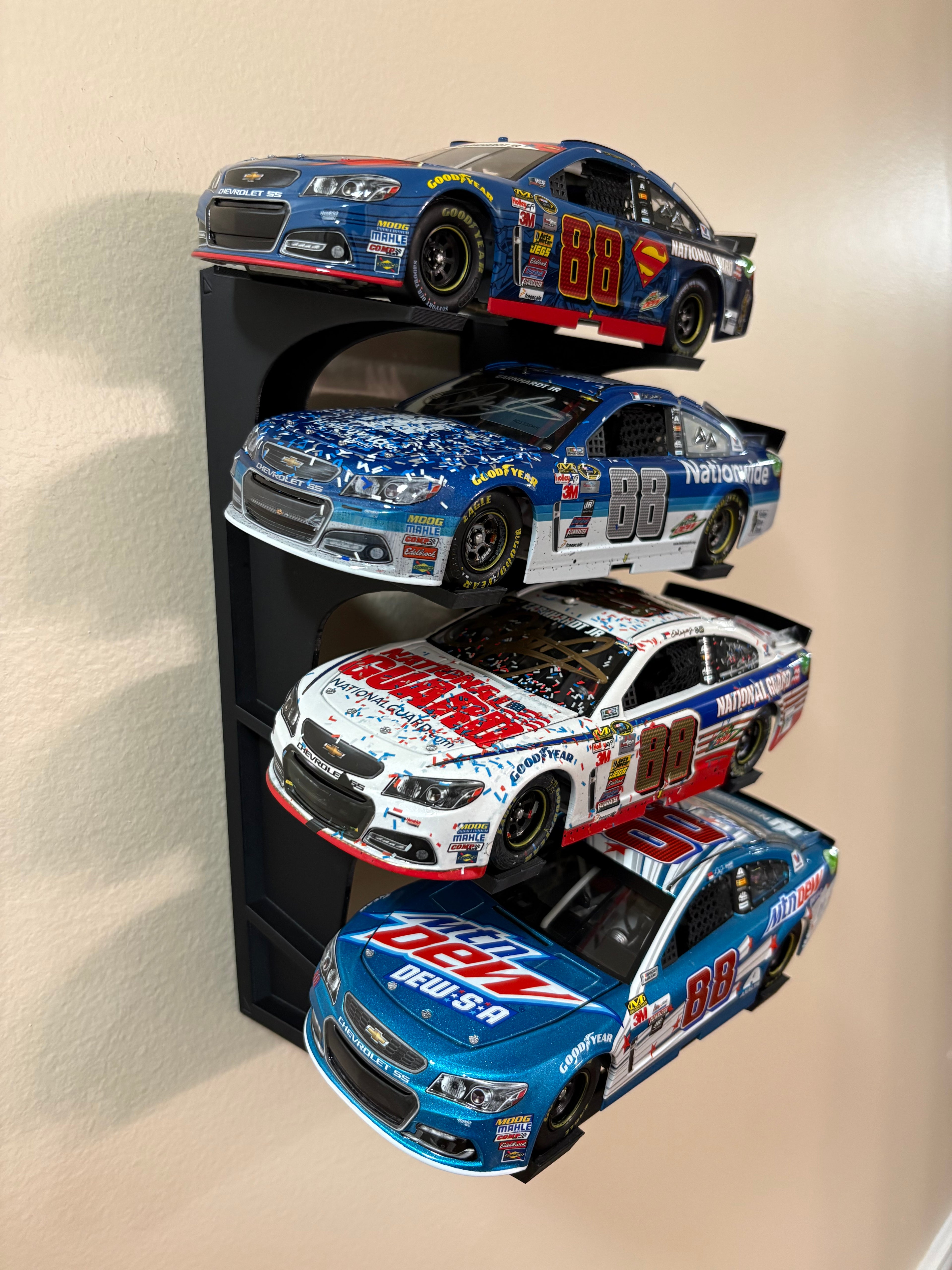 Wall Mounted Side Facing 1/24 NASCAR Diecast Stand/Display