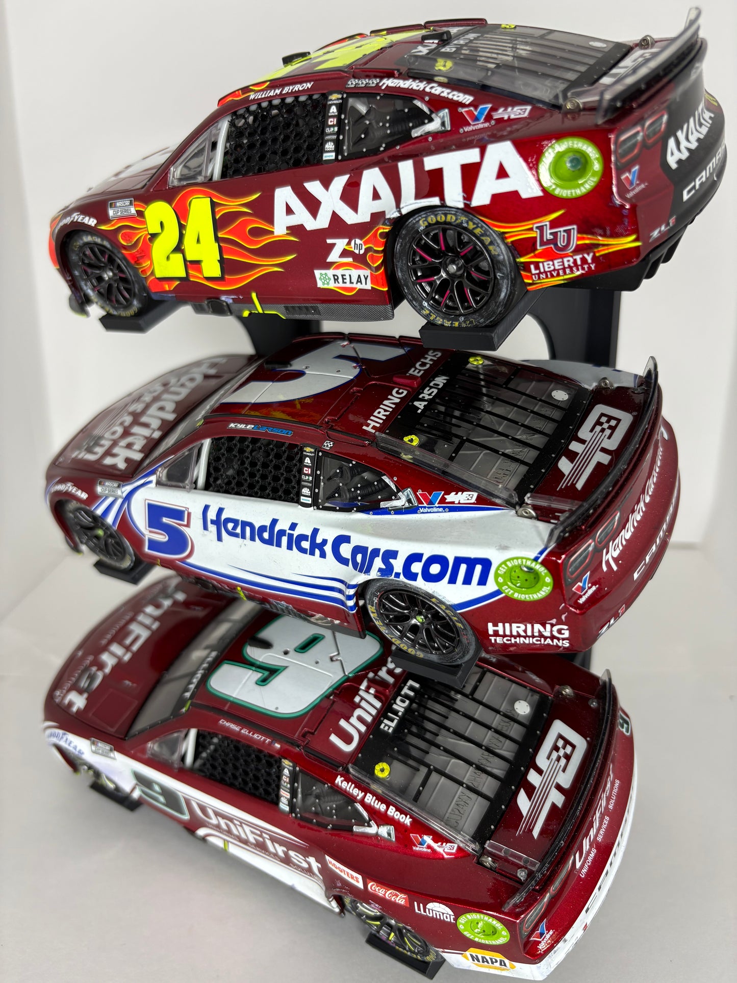 Side Facing Slanted Three Tier 1/24 NASCAR Diecast Stand/Display