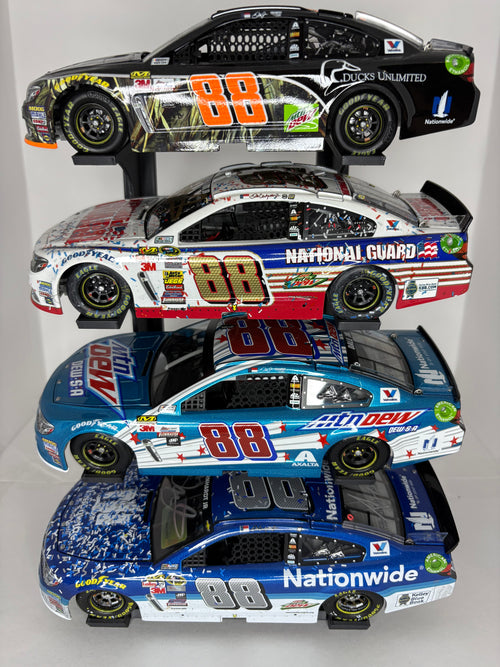 Side Facing Slanted Four Tier 1/24 NASCAR Diecast Stand/Display