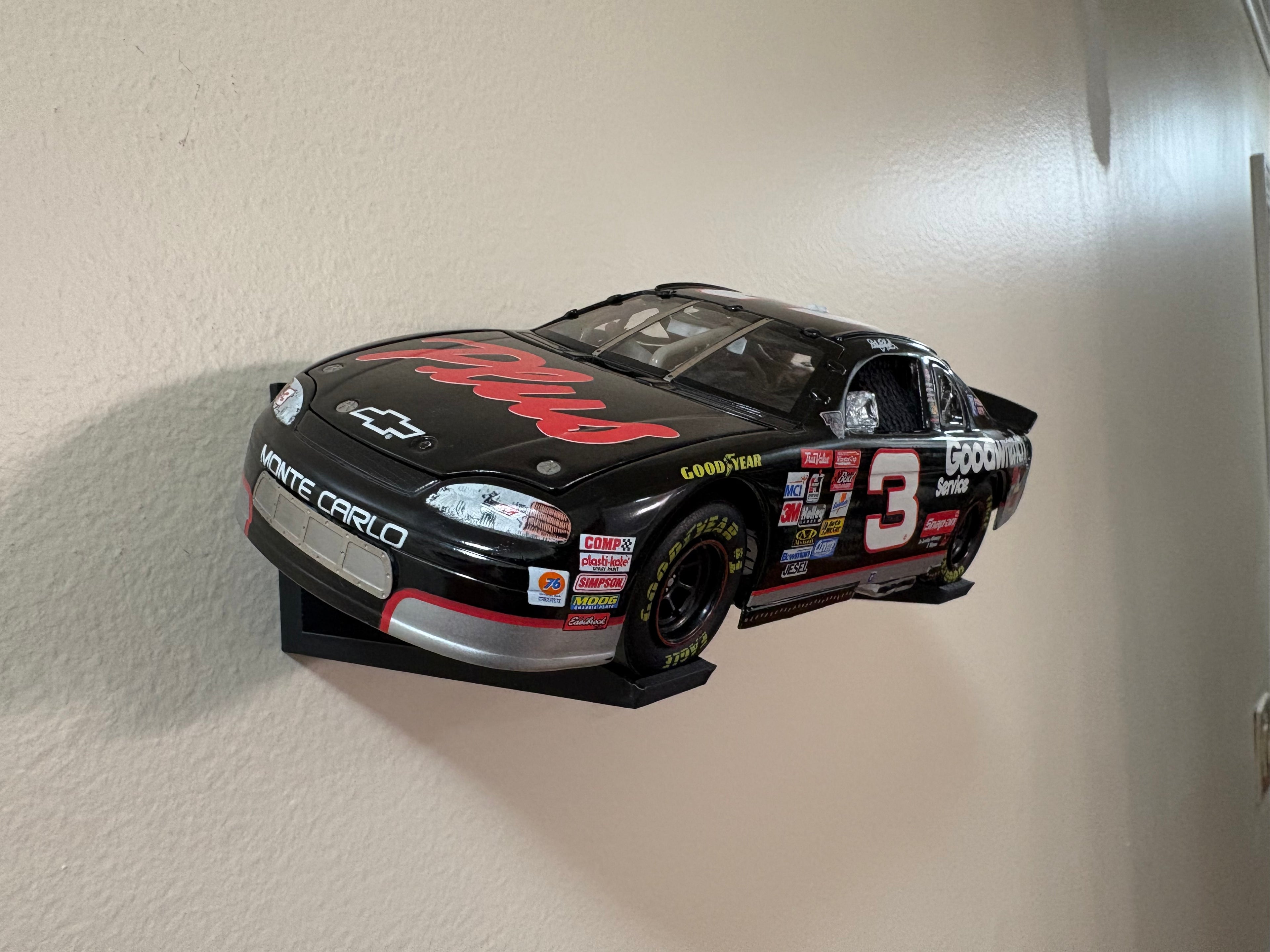 Wall Mounted Side Facing 1/24 NASCAR Diecast Stand/Display