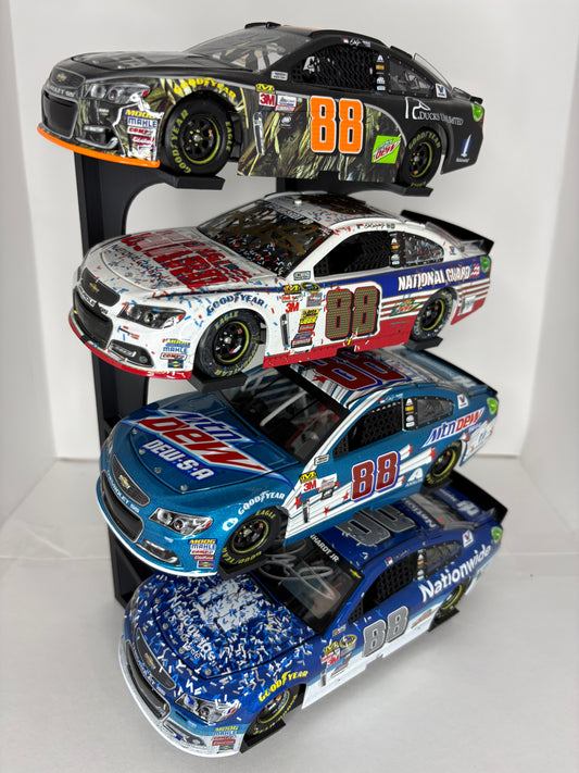 Side Facing Slanted Four Tier 1/24 NASCAR Diecast Stand/Display