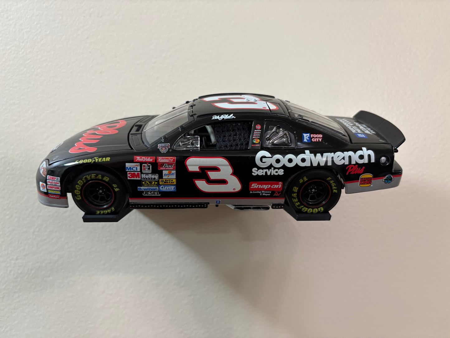 Wall Mounted Side Facing 1/24 NASCAR Diecast Stand/Display