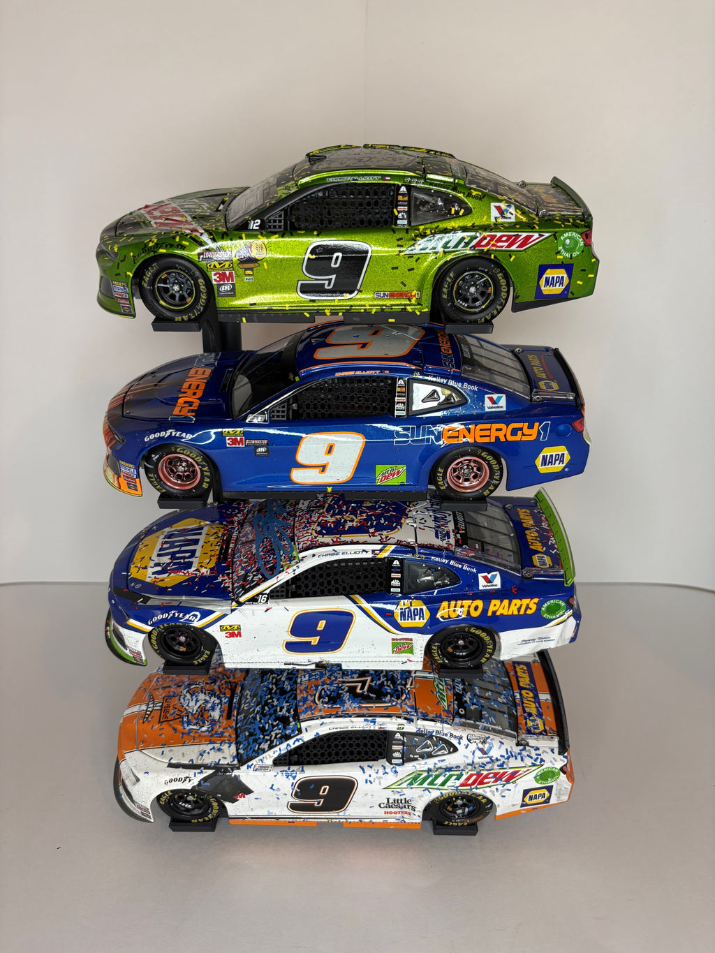 Side Facing Slanted Four Tier 1/24 NASCAR Diecast Stand