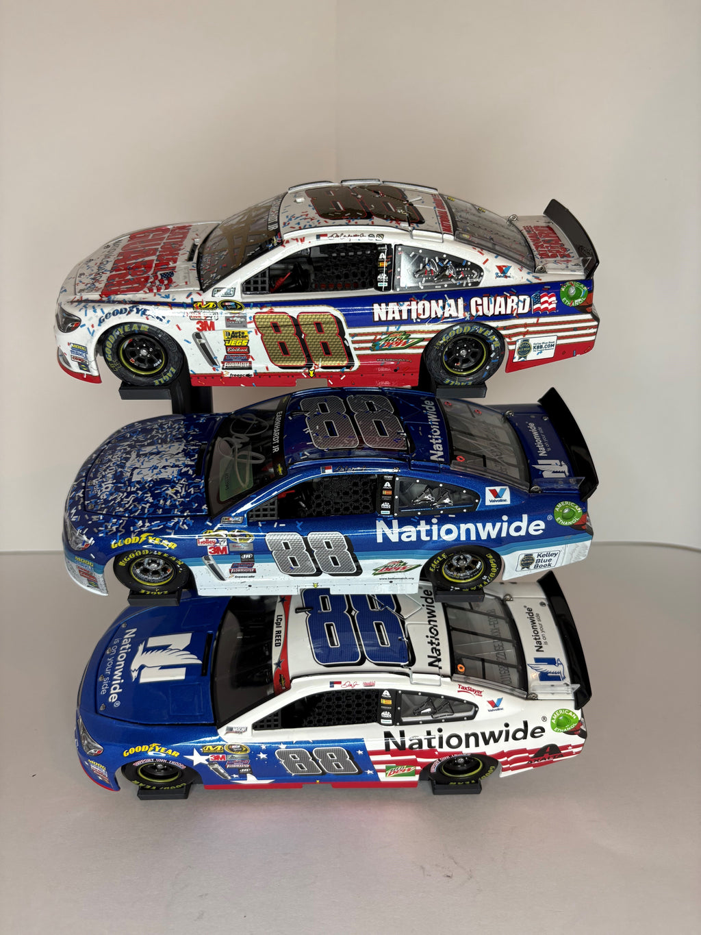 Side Facing Slanted Three Tier 1/24 NASCAR Diecast Stand