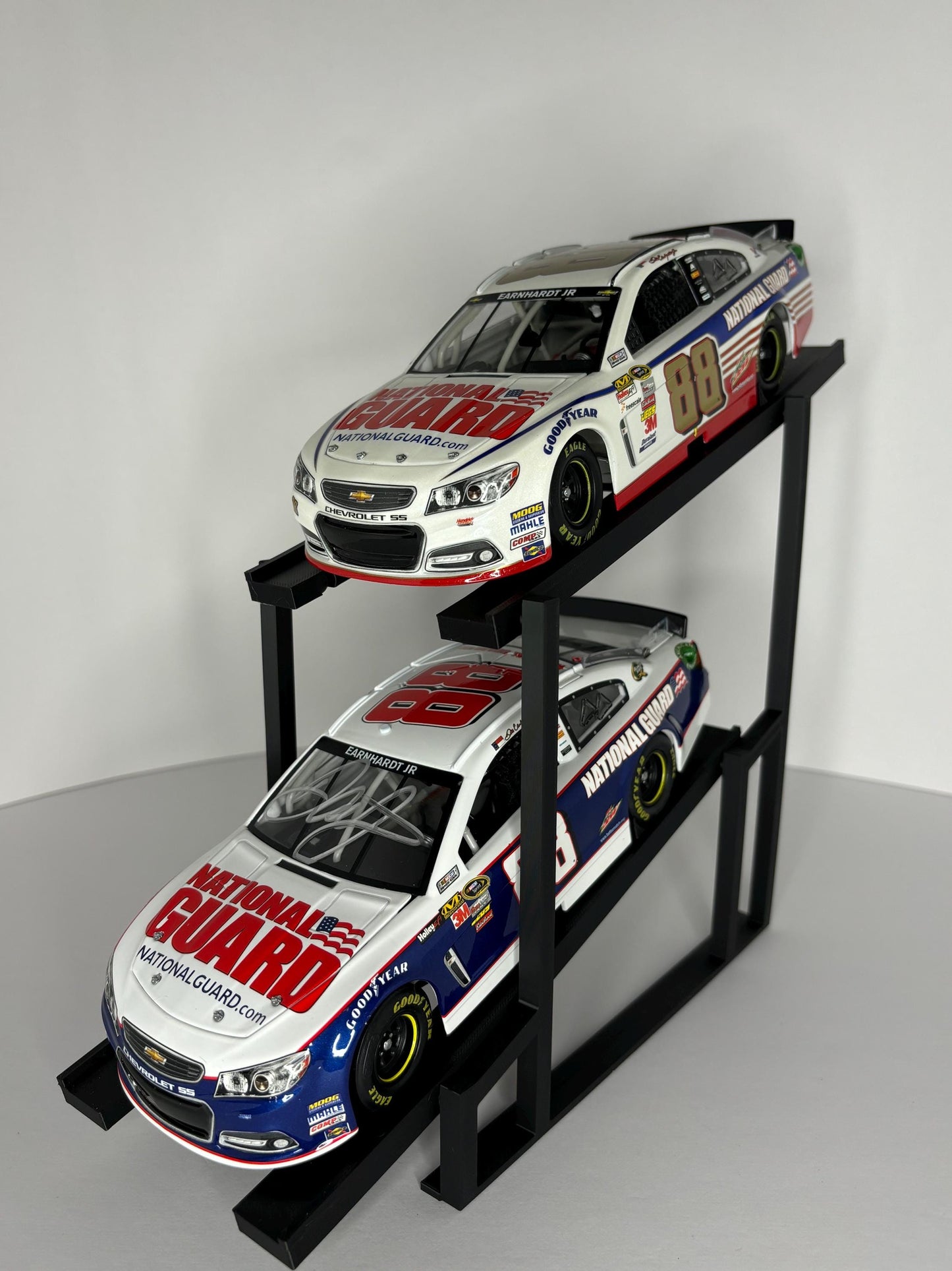 Front Facing Slanted Two Tier 1/24 NASCAR Diecast Stand/Display